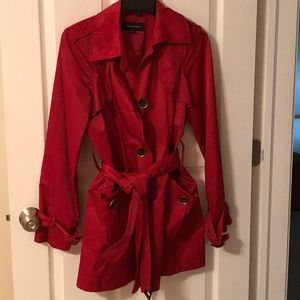 Jones New York red trench coat